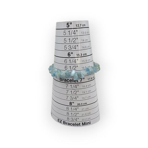 Blue Gemstone Chip Bracelet – Silver Serenity Toggle Clasp - Picture 7 of 8